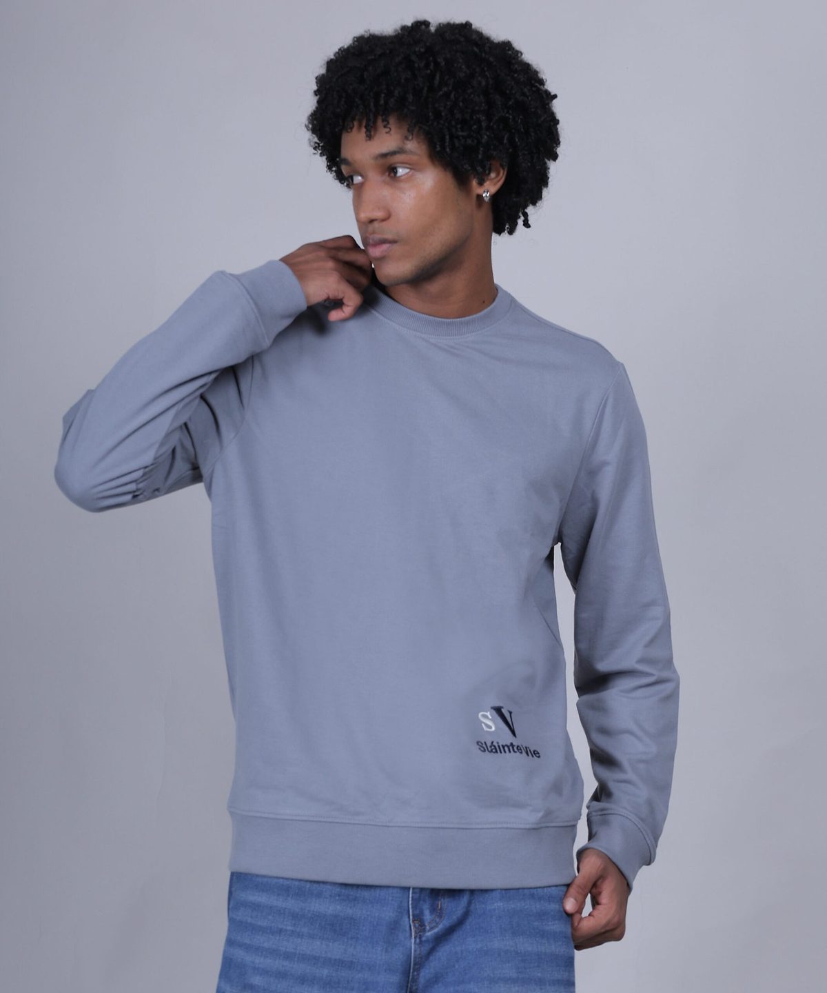 Men's Premium Pure Cotton French Terry Sweatshirt Grey